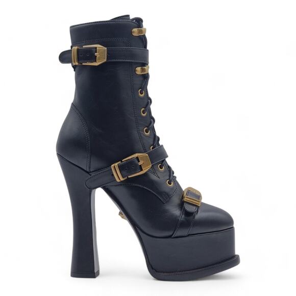 Versace Platform Boots - Nappa Leather - Black - Size 35.5 $2300 - Picture 3 of 7